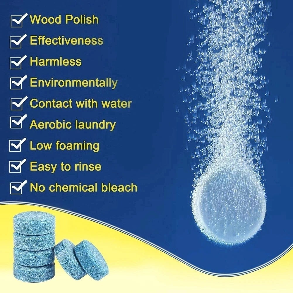 Effervescent Car Windscreen Cleaner Tablets  Concentrated Solid Detergent for Auto Wiper Glass