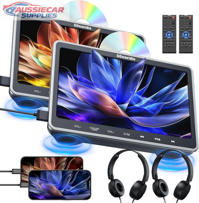 10.1" Dual Screen Car DVD Player with HDMI Input | Headrest Entertainment System | USB TF Card | Twin Screens with Headphones