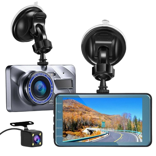 1080P Dual Dash Cam - Front and Rear Car DVR with Night Vision