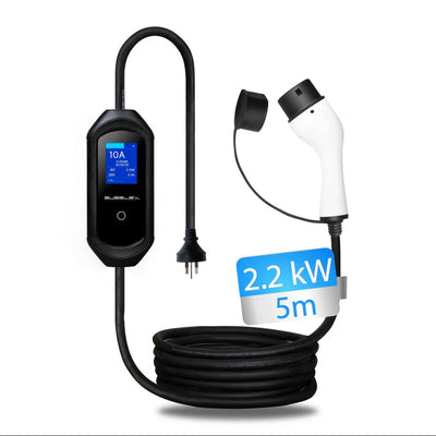 10A Portable EV Charger Type 2 5M 2.2kW Adjustable AU Plug | CCS Type 2 Electric Vehicle Charging Cable 6A–10A AussieCarSupplies