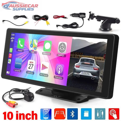 10" Portable Wireless Apple CarPlay & Android Auto Display + Reverse Camera (AU) AussieCarSupplies