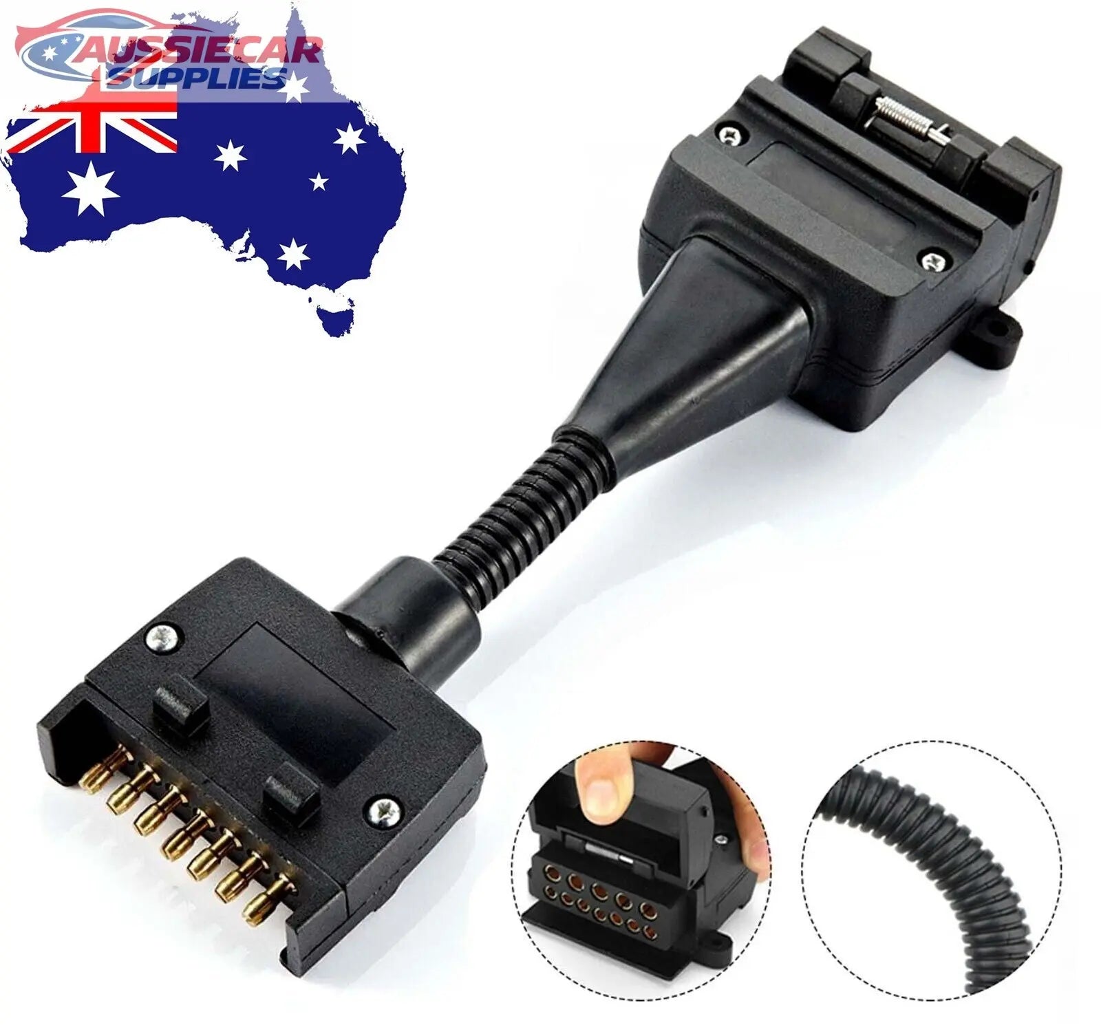 12 Pin Female to 7 Pin Flat Male Trailer Adapter | Plug & Play Caravan ...