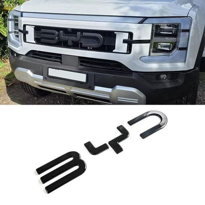 BYD Shark 2024-2026 Glossy Black Front Grille Logo Emblem Cover Trim – 3PCS ABS