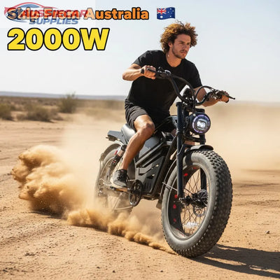 2000W Electric Mountain Bike 48V Off-Road E-Bike 20” Fat Tyre Shimano 7-Speed High Power Adult Ebike