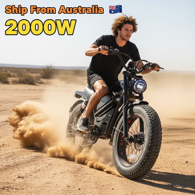 2000W Electric Mountain Bike 48V Off-Road E-Bike 20” Fat Tyre Shimano 7-Speed High Power Adult Ebike AussieCarSupplies