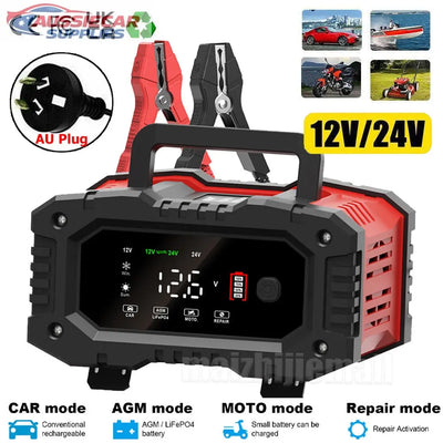 20A Smart Battery Charger 12V 24V LiFePO4 AGM GEL Lead Acid Battery Maintainer & Repair Charger