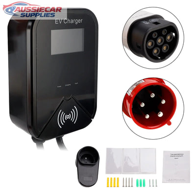 22kW EV Charger Wallbox Type 2 32A 3 Phase Smart Charging Station with App Control & 7m Cable for Tesla, BYD, MG, Hyundai & Kia