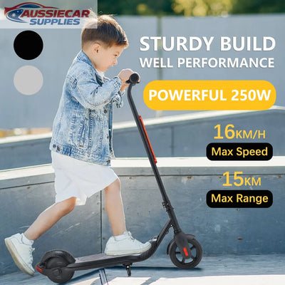 250W Kids Electric Scooter Foldable E Scooter 16KM/H 15KM Range with LED