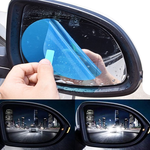 2 Pack Rainproof Anti Fog  Anti Glare Rearview Mirror Film Covers