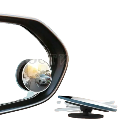 2pc Frameless Blind Spot Car Mirrors - 360° Adjustable Wide Angle Convex Glass