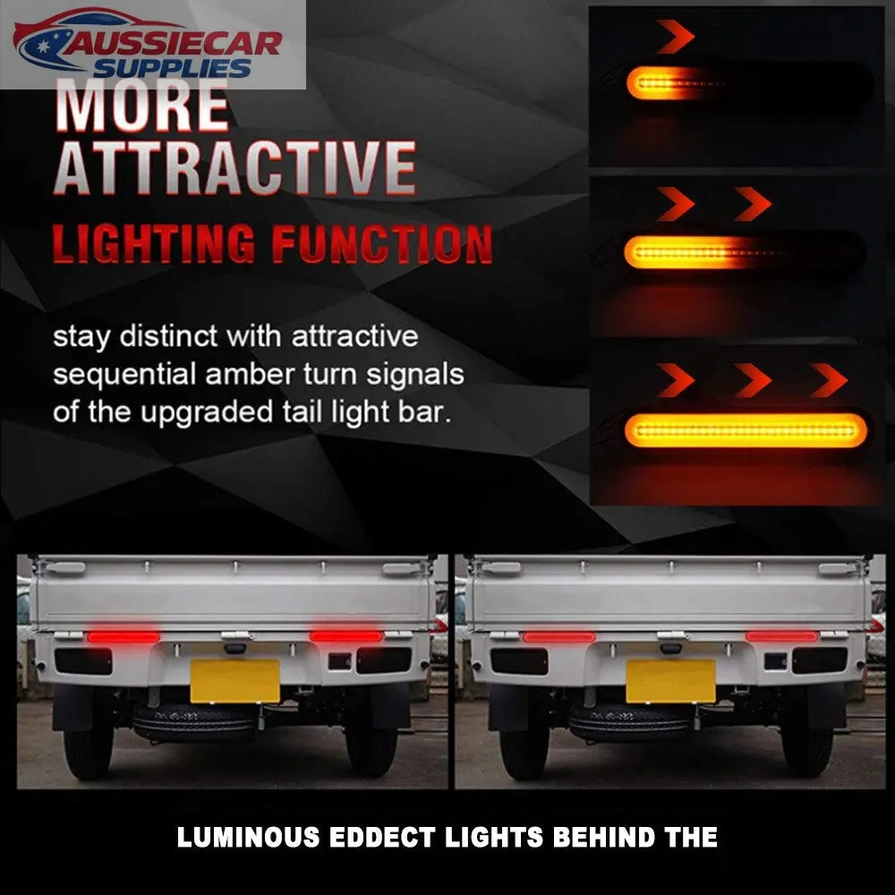 Advertisement for upgraded tail light bar with sequential amber turn ...