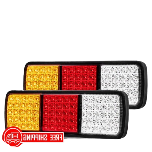 2 x 75 LED Tail Lights - Stop Reverse Indicator - 12V for Ute Trailer Caravan Truck Boat