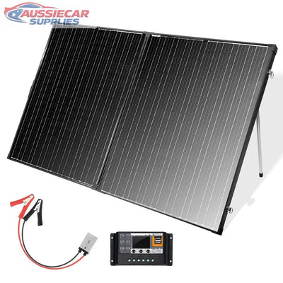 300W Folding Solar Panel Blanket 12V – Portable Mono Solar Mat Kit with 30A Controller & Anderson Cable (Camping & Caravan) AussieCarSupplies