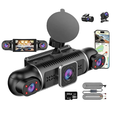 360° Car DVR Dash Cam 4 Lens WiFi GPS Parking Monitor AussieCarSupplies