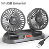 360° Adjustable Dual Head Car Cooling Fan  5V,12V,24V USB