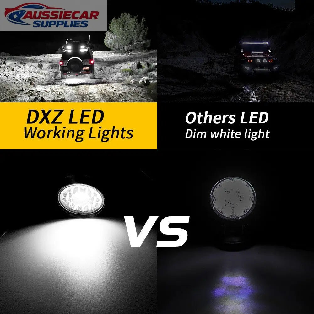 Comparison of DXZ LED working lights versus other LED lights in a dark ...