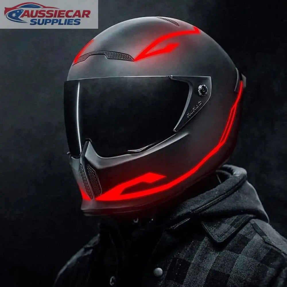 glow in the dark motorcycle helmet 4-in-1 Motorcycle Helmet LED Light Strip Kit – 3 Mode EL Glow Safety –  Aussie Car Supplies