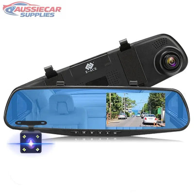 4.3'' Inch 1080P Mirror Dash Cam Dual Lens DVR AussieCarSupplies