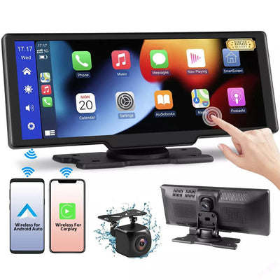 4K Dual Dash Cam 10.26 Inchi Touchscreen for CarPlay & Android Auto  Front & Rear Car Recorder