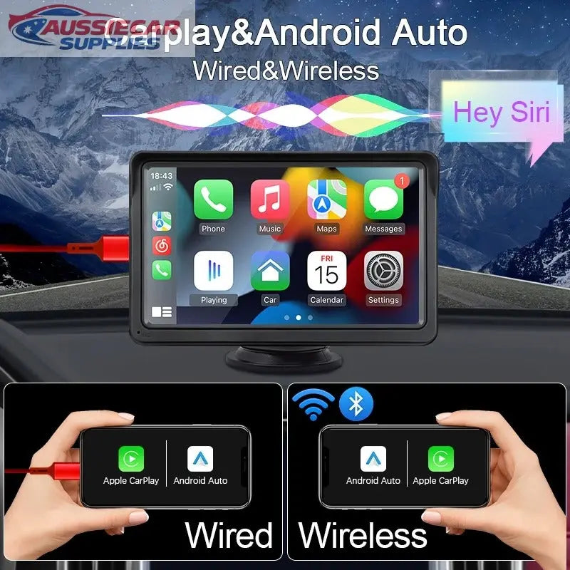 Android Radio 7inch 7 Inch Universal Car Radio Wireless CarPlay Android Auto Screen ...