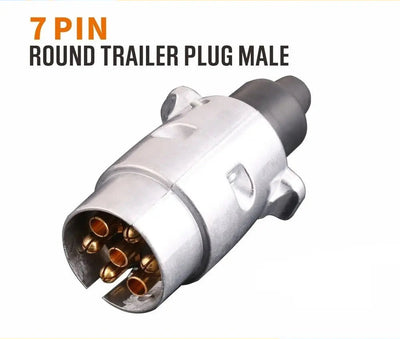 7 Pin Trailer Plug Male Round Metal Connector | Slim Adapter for Caravan, Boat & Trailer (AU) AussieCarSupplies