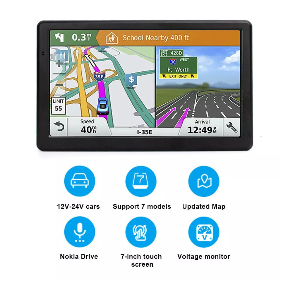 7 Inch Portable GPS Navigation for Trucks and Cars with Lifetime Free AU Map Updates