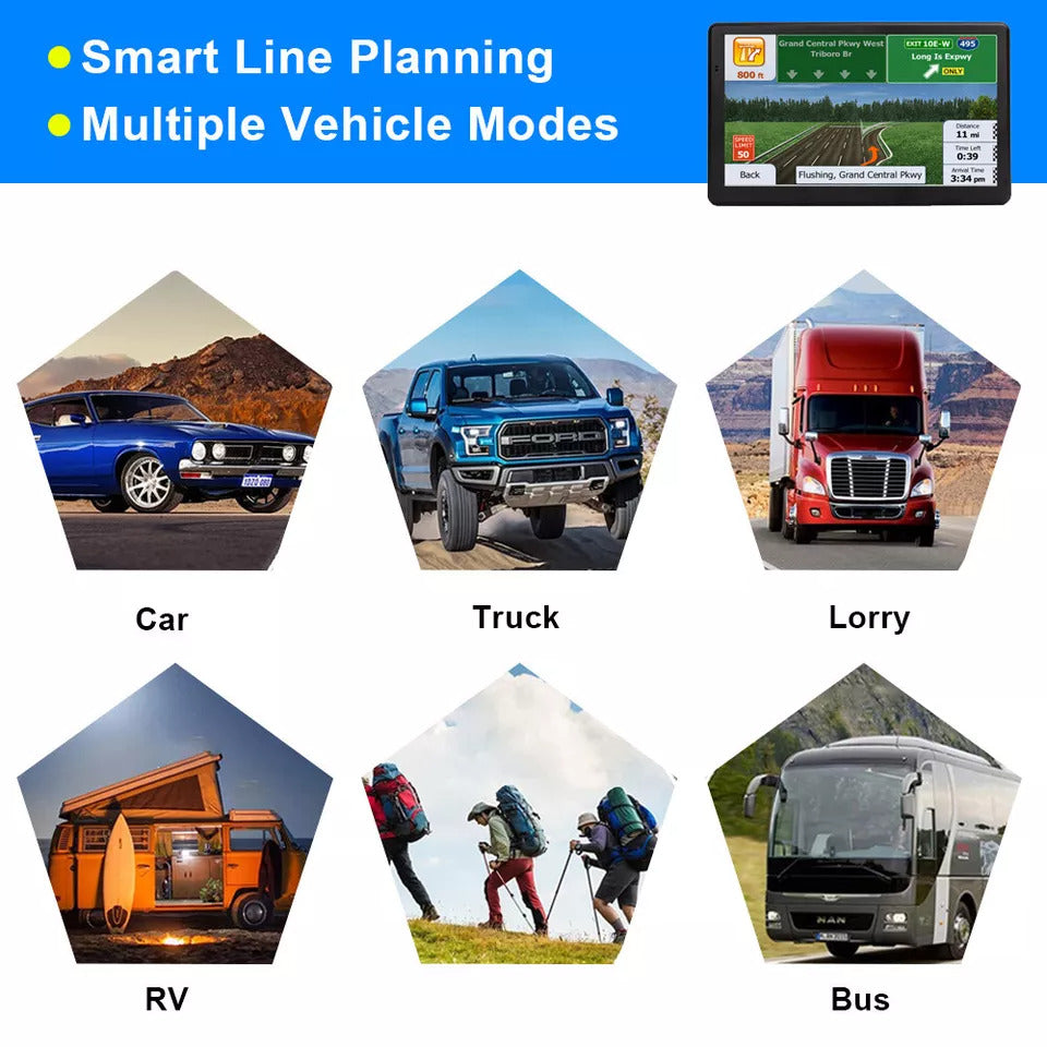 7 Inch Portable GPS Navigation for Trucks and Cars with Lifetime Free AU Map Updates