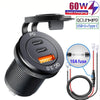 Car Charger  Quick Charge Socket for 12V, 24V Vehicles, Motorcycles, Boats & Trucks