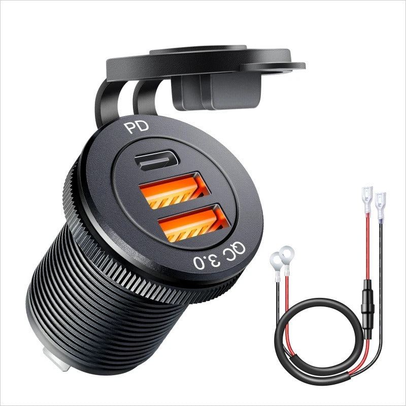 Car Charger  Quick Charge Socket for 12V, 24V Vehicles, Motorcycles, Boats & Trucks