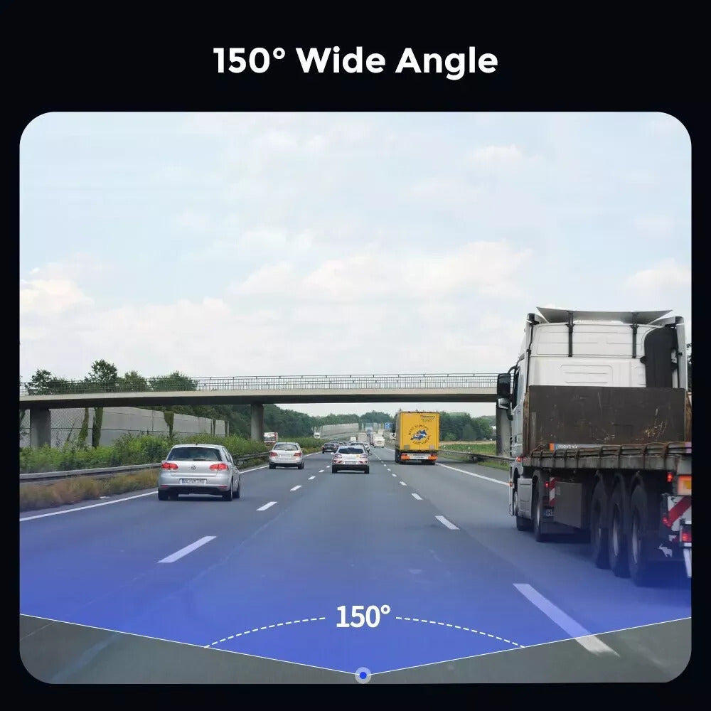 WiFi Dash Cam 1080P FHD with ADAS, G Sensor, Night Vision & Parking Mode