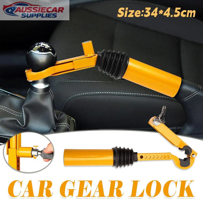 Car Gear & Handbrake Lock Anti Theft | Heavy Duty Steel Security Device with Keys (Universal Fit AU) AussieCarSupplies