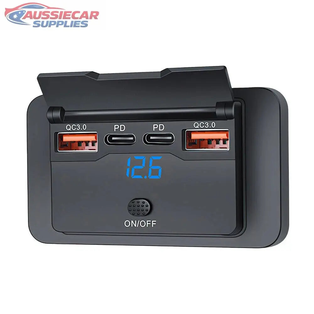 Car PD Type-C USB Fast Charger Socket 12V-24V – Dual Port QC18W / PD36W ...
