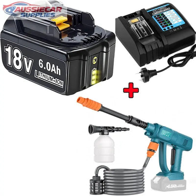 Cordless Pressure Washer for Makita 18V Battery | Portable Jet Wash Car Cleaner (100 Bar, 6-in-1 Nozzle AU) AussieCarSupplies