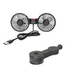 Dual Head Car Cooling Fan for Rear Seat with USB Power and Adjustable 3-Speed Airflow