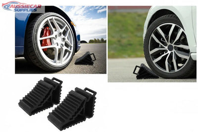 Car tire with gravel indenters on a road, showing their use and durability.