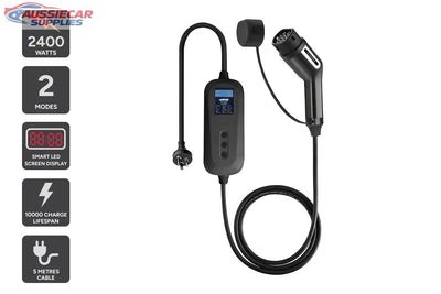 Kogan Type 2 Portable EV Charger 10A 2.4kW 5M Smart LCD Charging Cable for Electric Vehicles