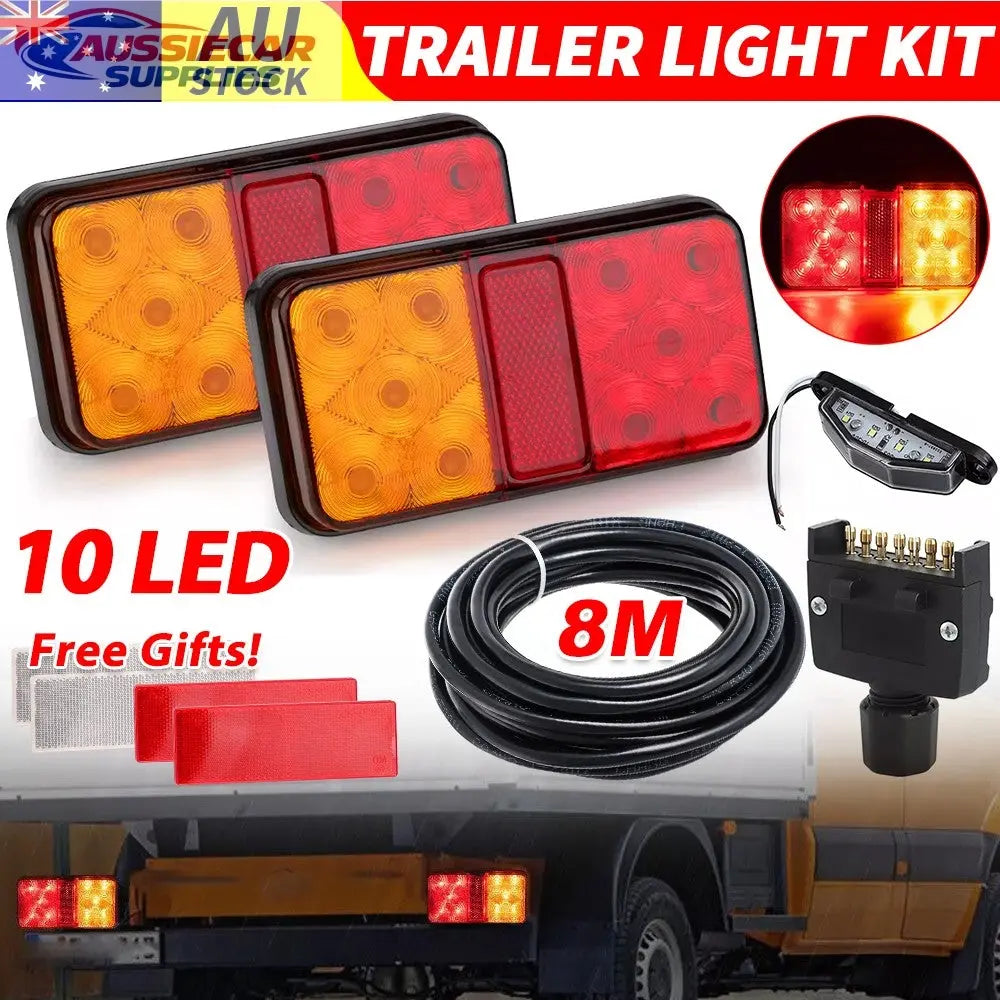 LED Trailer Tail Lights Kit 12V Submersible Waterproof Boat Truck ...