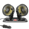 LEIBOO 360° Adjustable Dual Head Car Cooling Fan  5V,12V,24V USB Automotive Fan with 2 Speeds for Dashboard & RV