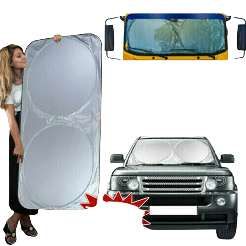 Large Car Sun Shade Visor - SUV & Van Windshield Sunshade Protector Cooler