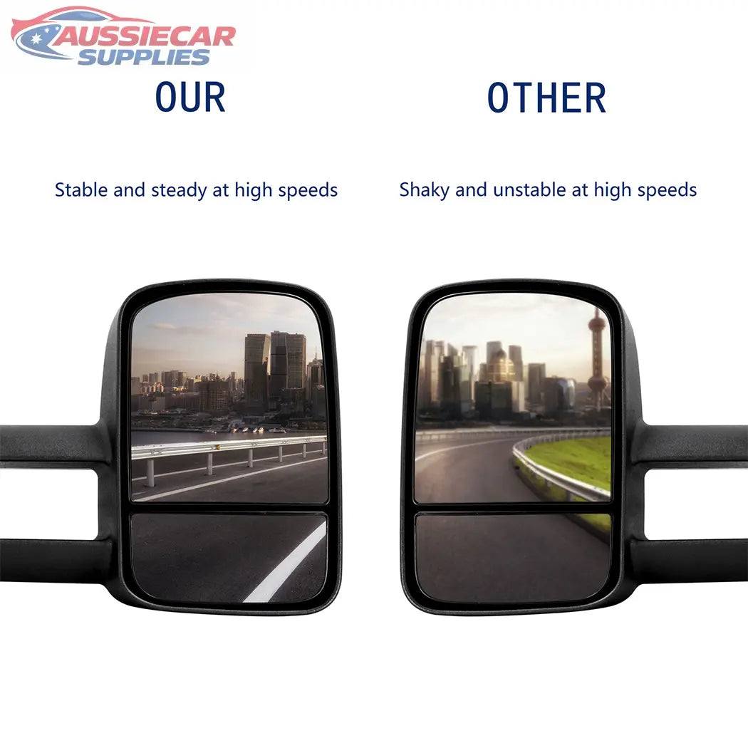 thumbnail image 2 of MSA Towing Mirrors (Pair) For Toyota Land Cruiser 70-79 Series - Black Manual 2 of 2