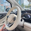 Napa Leather Car Steering Wheel Cover Universal 15 Inch Non-Slip Breathable Patchwork Design