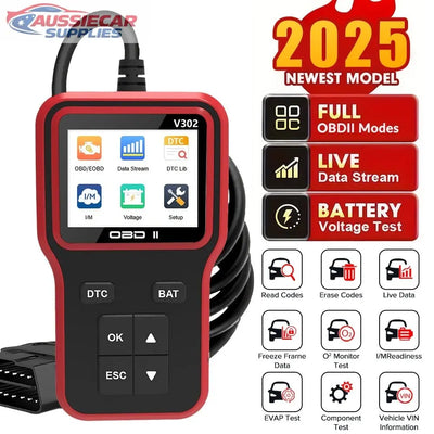 OBD2 Scanner Diagnostic Tool – Car Fault Code Reader with Live Data, I/M Readiness & Engine Light Reset AussieCarSupplies