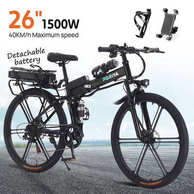 PORIYA 1500W Electric Mountain Bike 26” Off Road Commuter E-Bike AussieCarSupplies