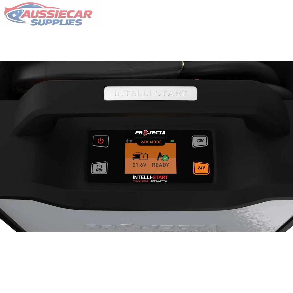 Projecta IS5000 5000A digital display showing battery voltage and mode.