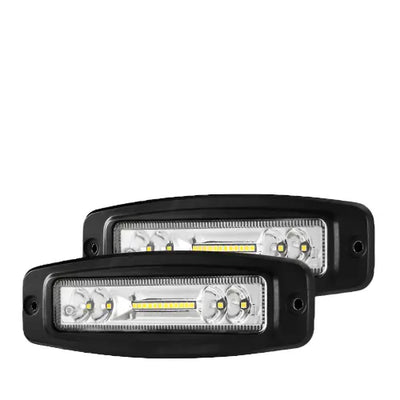 Pair of 7-Inch 12V Flush Mount LED Work Light Bars: Combo Beam for Reverse and Fog Lights