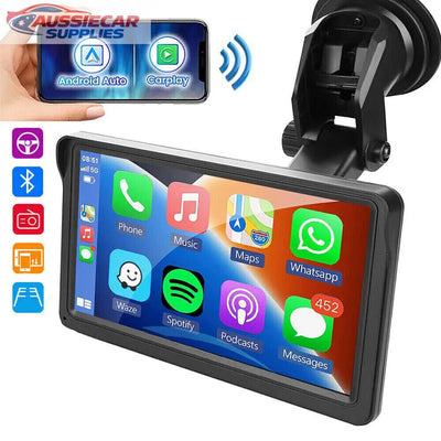 Portable 7" Wireless Apple CarPlay & Android Auto Touchscreen Car Stereo Aussie Car Supplies