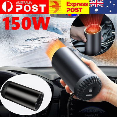 Portable Electric Car Heater 12V 150W Heating Fan Defogger Defroster Demister AussieCarSupplies