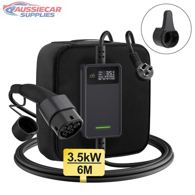 Portable Type 2 EV Charger 3.5kW 15A AU Plug | 6M Cable Home Charging Station (IEC 62196) AussieCarSupplies