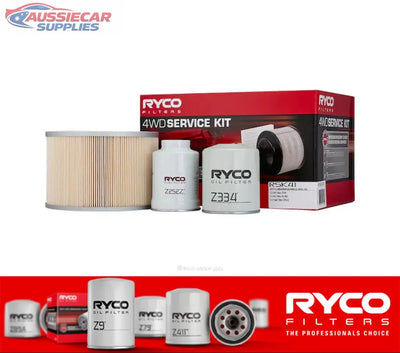 Ryco filters service kit with packaging on a white background