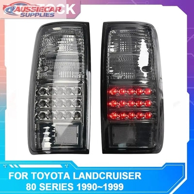 Smoke Black LED Tail Lights for Toyota LandCruiser 80 Series (1990–1999) – Pair LH+RH